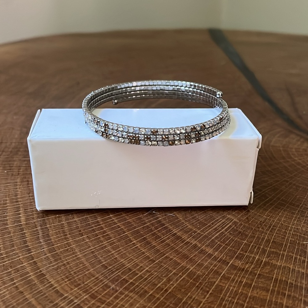 Two Assorted Rhinestone Bracelets - Picture 2 of 3